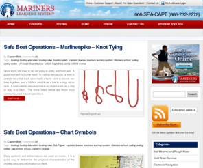 marinersecampus.com: Captains License Online | USCG Captains License | Mariners School | Mariners Learning System | Sea School
Earn your captains license online thru our sea school! Mariners Learning System offers a suite of USCG approved captains license courses. Contact us today for more information on mariners school courses.