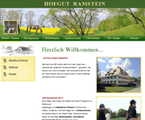 hofgut-ramstein.de: Hofgut Ramstein - Pferdepension, Vermietungen, Landwirtschaft / Saatgut, Christbäume...
Wir wollen, dass es Ihrem Pferd gut geht! Dazu braucht es Licht, Luft, Pferdefreundschaften und genügend Auslauf. All das können wir Ihrem Pferd bieten.