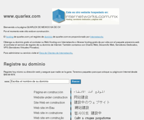 quarlex.com: Pgina de RICARDO HERNANDEZ FLORES. El Hosting  y servicios de web hosting para quarlex.com son proporcionados Internetworks
Visite la pgina web de RICARDO HERNANDEZ FLORES. Hosting, dominio y servicios de web hosting por Internetworks 