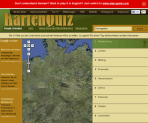 kartenquiz.de: KartenQuiz - das Geographie Quiz und Erdkunde Spiel rund um Länder Orte Regionen
KartenQuiz ist ein Spiel rund um Regen und andere Orte in Deutschland und andere Länder weltweit.