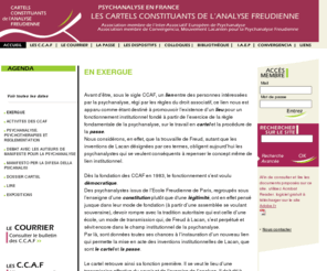 carteles-constituyentes.org: CCAF : Psychanalyse et Analyse freudienne
CCAF = Association de psychanalyse freudienne et lacanienne