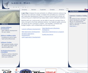 logic-way.com: Logic Way - Offshore software development company. Custom software development and custom programming services, outsourcing software development.
Offshore software development company Logic Way provides custom software development services. As a leader in outsourcing software development, we provide high quality custom programming services. We have over 50 skilled software developers in custom software programming.