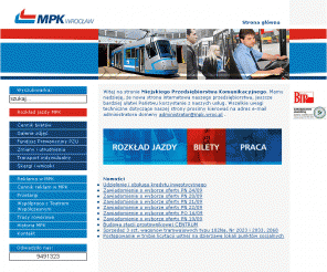 mpk.wroc.pl: Miejskie Przedsiębiorstwo Komunikacyjne Sp. z o. o. we Wrocławiu - Start
Strona internetowa MPK Wrocław