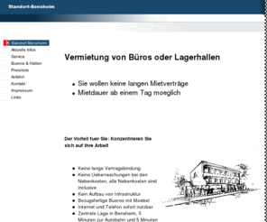capitaligence.com: Standort-Bensheim - Standort Bensheim
Wir vermieten Ihnen Bueros, Hallle und Lagerflaeche in Bensheim mit kompletter Infrastruktur