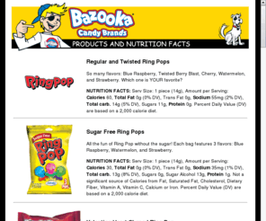 bazookajoe.info: Bazookajoe.com - The New Bazooka Candy Site is Coming Soon
Your home for Ring Pop, Push Pop, Baby Bottle Pop, Juicy Drop Pop, and Bazooka Joe Gum