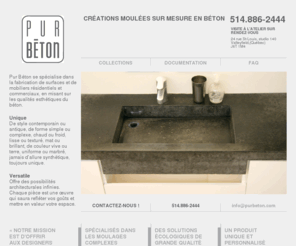 purbeton.com: Pur Beton - Créations moulées sur mesure en béton - Comptoirs, foyers, salles de bain.
