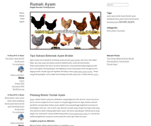 rumahayam.com: RumahAyam.com | Info Ternak Ayam | Ayam Broiler | Ayam Kampung | Ayam Negeri | Ayam Pedaging | Ayam Petelur | Kandang Ayam
Segala Sesuatu Tentang Ayam