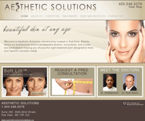 aestheticsolutionsreddeer.ca: Aesthetic Solutions Red Deer - Botox, Soft Lift, Juvederm, Voluma
Aesthetic Solutions is an accredited non-hospital surgical facility. Botox, Skin treatments, Vein Clinic, Laser Clinic.