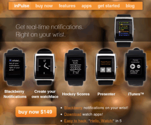 allerta.ca: Get inPulse and Hack Your Watch | Home
Introducing inPulse smartwatch for BlackBerry - get handsfree messages and alerts on your wrist