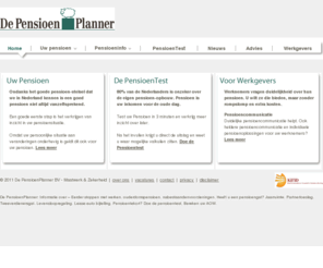 pensioenplanner.nl: De PensioenPlanner | Alles voor pensioen, eerder stoppen met werken en financiële planning.
Pensioen, pensioentest, pensioenadvies, eerder stoppen met werken en financiële planning van De PensioenPlanner