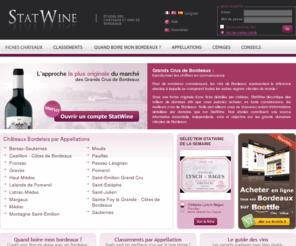 statwine.com: StatWine - études des châteaux et vins de bordeaux
études des châteaux et vins de bordeaux - Statistiques sur les Chateaux de Bordeaux les plus cotés.