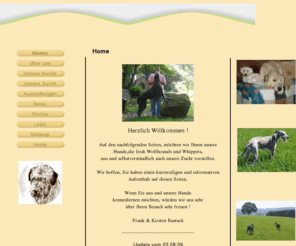celtic-impressions.com: Home
Auf den nachfolgenden Seiten, möchten wir Ihnen unsere Hunde,die Irish Wolfhounds und Whippets,
uns und selbstverständlich auch unsere Zucht vorstellen