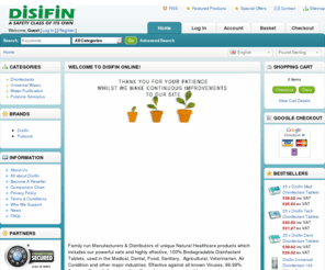 halamid.co.uk: Disifin Online - A Safety Class Of Its Own!
Family run Manufacturers & Distributors of unique Natural Healthcare products which includes our powerful safe and highly effective, 100% Biodegradable Disinfectant Tablets, used in the Medical, Dental, Food, Sanitary,  Agricultural, Veterinarian, Air Condition and other major industries. Effective against all known Viruses, 99.99% Bacteria, Fungi & Spores, is Non-Toxic, Non-carcinogenic, Non-corrosive solution.

Whilst Disifin continues to grow its business through current distributors worldwide we are always interested in new distribution channels & new customers. We therefore welcome enquiries from interested parties.

Approved & tested to:

EN1276 & EN1373 Bactericidal ~ EN14675 Virucidal ~ EN13704 Sporicidal ~ EN1650 Fungicidal standards

CE Certification under The Medical Device Directive 93/42/EEC

2004 Award winner for Top Performer in “Disinfection Systems” by Healthcare Publications UK & APIC

"The Best Protection from Infection"