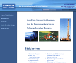 eisenmann-consulting.com: EISENMANN Bohr- und Umwelttechnik GmbH - Ihr Unternehmen rund ums Bohren, Brunnen, Bodenerkundung, alternativer Energien.
EISENMANN Bohr- und Umwelttechnik GmbH - Ihr Unternehmen rund ums Bohren, Brunnen, Bodenerkundung, alternativer Energien.