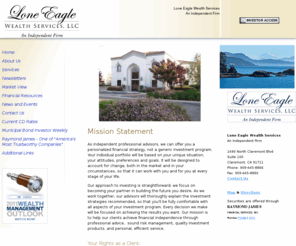 loneeaglewealthservices.net: Lone Eagle Wealth Services | Claremont, CA
Our professional advisors provide financial services for individuals looking for retirement planning, investment advice, and wealth management. We also assist businesses with retirement planning, management, growth, and continuity needs.