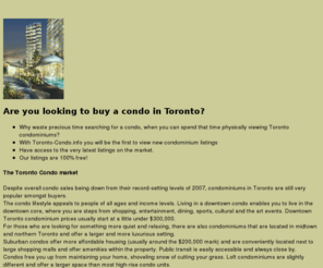 toronto-condo.info: Toronto Condo Investments
Toronto condo listings