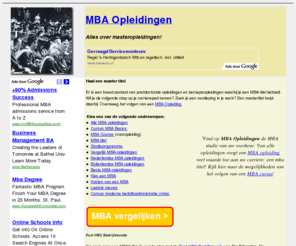 mbaopleidingen.com: MBA Opleiding - Alles over masteropleidingen!
MBA Opleiding - Alles over masteropleidingen!