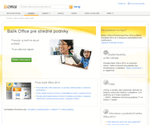 officedoprace.sk: Balík Office pre stredne veľké podniky
Preskúmajte nové funkcie a aplikácie balíka Microsoft Office 2010 na zlepšenie výkonnosti podniku, spolupráce a poskytovanie prístupu kdekoľvek.