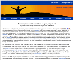 emotionalinsight.org: Emotional Competency - Explore the Logic of Passion
Explore the logic of passion. Developing the essential social skills to recognize, interpret, and respond constructively to emotions in yourself and others