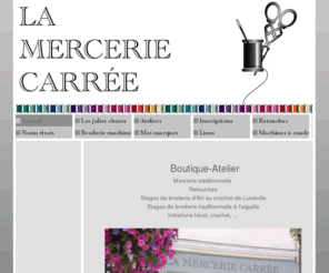 la-mercerie-carree.com: Accueil - La Mercerie Carrée
Boutique-Atelier de loisirs créatifs et Arts du Fil au Plessis-Robinson (92). Cours/stages et initiations pour adultes (Broderie Lunéville, rubans de soie, frivolité, tricot, crochet, point de croix)