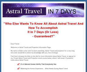 realastraltravel.com: Real Astral Travel and Projection
Tips and Techniques For Achieving  Astral Travel and Projection