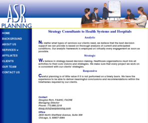 asrplanning.com: ASR Planning - Strategy Consultants to Health Systems and Hospitals
ASR Planning is a consulting firm that serves hospitals and health systems throughout the United States