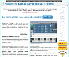 ear-training.net: Earope Ear Training software used by schools and individuals, made for musicians by musicians
Earope Ear Training for Windows is a easy and intuitive ear training for schhols and individuals. Download free version today - improve by using 10 minutes a day