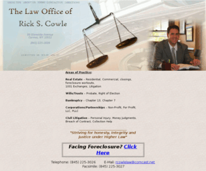 nobankruptcy.com: Law Offices of Rick Cowle
 Carmel Attorney, Residential closings, Commercial closings,  foreclosures and more... 