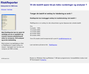 riskreporter.no: RiskReporter
RiskReporter ditt HMS verktøy