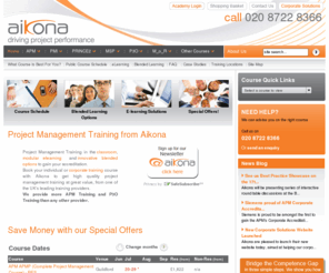 aikonatraining.com: Project Management training courses, Project Manager Training - Prince2 training, APM training, PMI Training, MSP Training
APM, PRINCE2, PMI, P3O, PPS, MSP and M_o_R training courses. Accredited project management training courses in the classroom and online, development & consultancy. e-Learning courses, distance learning training courses