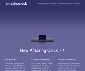 amazing-clock.com: Desktop clocks & alarms for Windows - Amazing clock: Home page
There are a lot of amazing clocks on your desktop - analog and digital, electronic and mechanical, modern sporting and elegant antique ones…