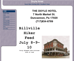 doylehotel.com: HOME
A nice stop for AT Hikers. Food, lodging, bar and a mail drop. Good home style cooking. 