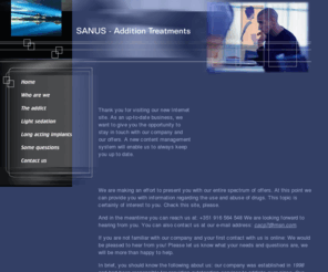 sanus-24hoursopiatedetox.com: SANUS - Addiction Treatments
A biological and safe methode of addiction treatment. Induction to naltrexone and a neutralizer implant. 







Heroin, vicodin, percocet, oxycontin, methadone and other opiates detoxification.







Alcohol and cocaine detoxes. 