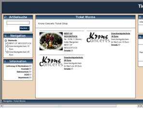 ticket-worms.de: Onlineshop
Onlineshop - gnstige Angebote