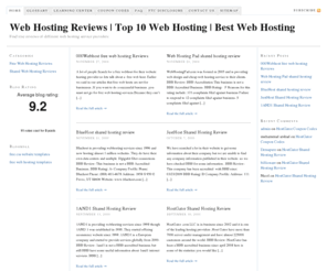 webhostingreviewzone.net: Web Hosting Reviews – Top 10 Web hosting of 2011.
Web Hosting Review Zone Provides in depth  web hosting reviews and a lot of informative web hosting related articles so that you can  find the best web hosting.