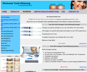 wholesaletoothwhitening.com: Wholesale Tooth Whitening Products by Dramatic Smiles
Wholesale teeth whitening products. Offering a wide range of professional teeth whitening products to distributors.