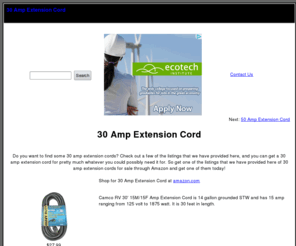 30ampextensioncord.com: 30 Amp Extension Cord | Get 30 Amp Extension Cords Here!
Looking for a 30 amp extension cord?  Check out some of the listings that we have provided here!.