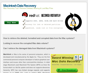 macdata-recovery.com: Mac Data Recovery | Macintosh Data Recovery
Macintosh Data Recovery software recovers lost, deleted, formatted, corrupted and damaged data from the corrupted Mac volumes.