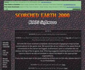scorch2000.com: Scorched Earth 2000 Main Page
Scorched Earth 2000 is a remake of the good old classic game. The game is a Java applet (so no download/install is required) with multiplayer support (up to 8 players).