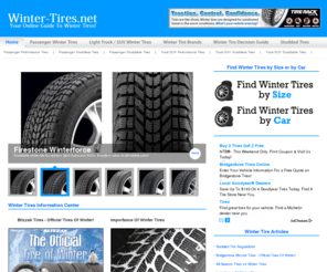 winter-tires.net: Winter Tires Online Guide
Winter-Tires.net - online guide to winter tires. Find winter tires by car, size, or brand. Buy new winter tires online. Get best prices on winter tires!