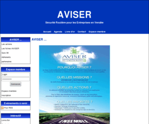 aviser85.com: AVISER association d'entreprises pour la prévention  de la sécurité routière en vendée (85)
AVISER, association d'entreprises vendéennes, d'échanges sur la prévention routière et d' actions de prévention