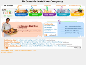 mcdonalds-nutrition.com: - McDonalds Nutrition Company
McDonalds Nutrition Company offering well balanced meal planning services for your corporate or personal special events.