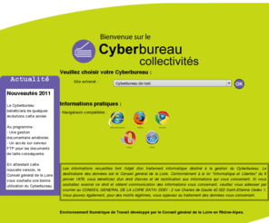 cyberloire-collectivites.net: Le Cyberbureau Collectivités - Conseil général de la Loire
Portail des Cyberbureaux du Conseil général de la Loire en Rhône-Alpes : outil collaboratif de travail des collectivités partenaires en ligne.