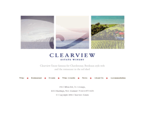 clearviewestate.co.nz: Clearview Estate Winery & Restaurant - Hawke's Bay>
Hawke.s Bay New Zealand winery & restaurant . hand crafted, award winning wines, Hawke.s Bay, 
New Zealand