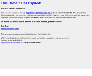 global-comm.net: GLOBAL-COMM.NET Has Expired!
