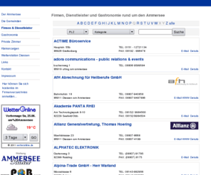 am-ammersee.info: amAmmersee.de -> Firmen & Dienstleister
am-Ammersee, Informationen rund um den Ammersee