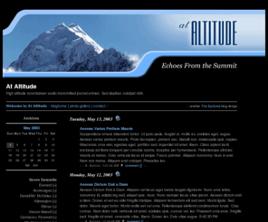 ataltitude.com: At Altitude - Echoes From the Summit
Echoes From The Summit: High Altitude Mountaineer Expedition Dispatches