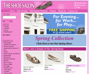 theshoesalon.com: TheShoeSalon.com - Home
The Shoe Salon is a family run business that has been part of Cape Cod's landscape for more than a quarter of a century.  You will find the latest from Cole Haan, Jack Rogers, Kate Spade, Taryn Rose, Lacoste, Mephisto, Stuart Weitzman, Zalo and others. The Shoe Salon also carries a unique line of sweaters, handbags and other accessories.