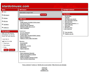 stardotmusic.com: stardotmusic.com
Stardotmusic.com - The best resource for MP3 and other digital audio since 1997. Get it all on one place, get it all on Stardotmusic.com