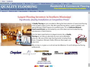 qualityfloorsinc.com: Quality Flooring from Columbia, Mississippi including Mohawk, Hartco, Mannington, Robbins, American Olean, Congoleum
Quality Flooring from Columbia, Mississippi including Mohawk, Hartco, American Olean, Mannington, Robbins, Congoleum